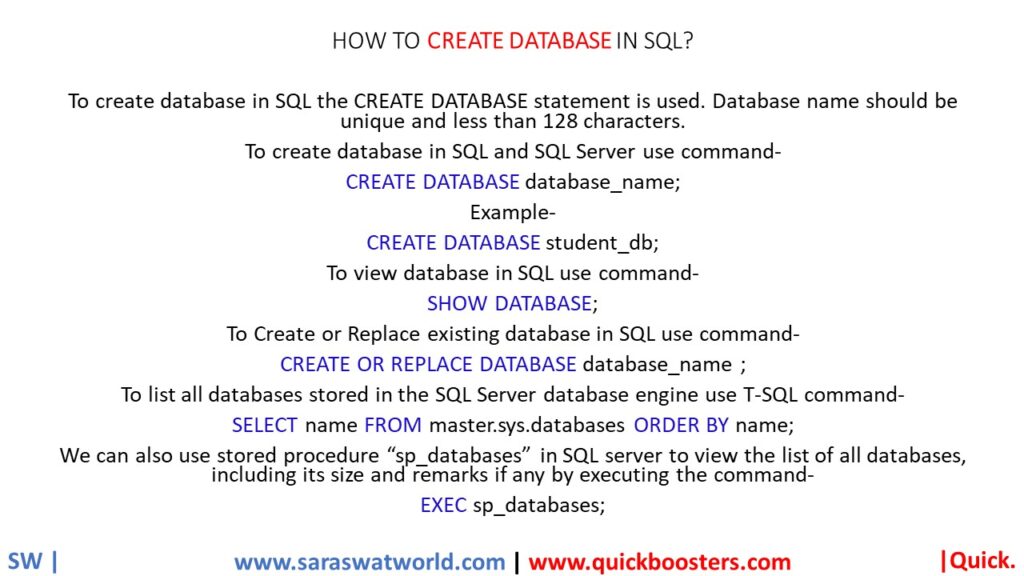 CREATE DATABASE