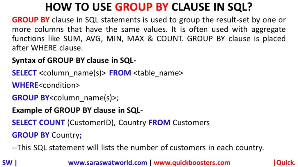 how-to-use-group-by-clause-in-sql-quickboosters