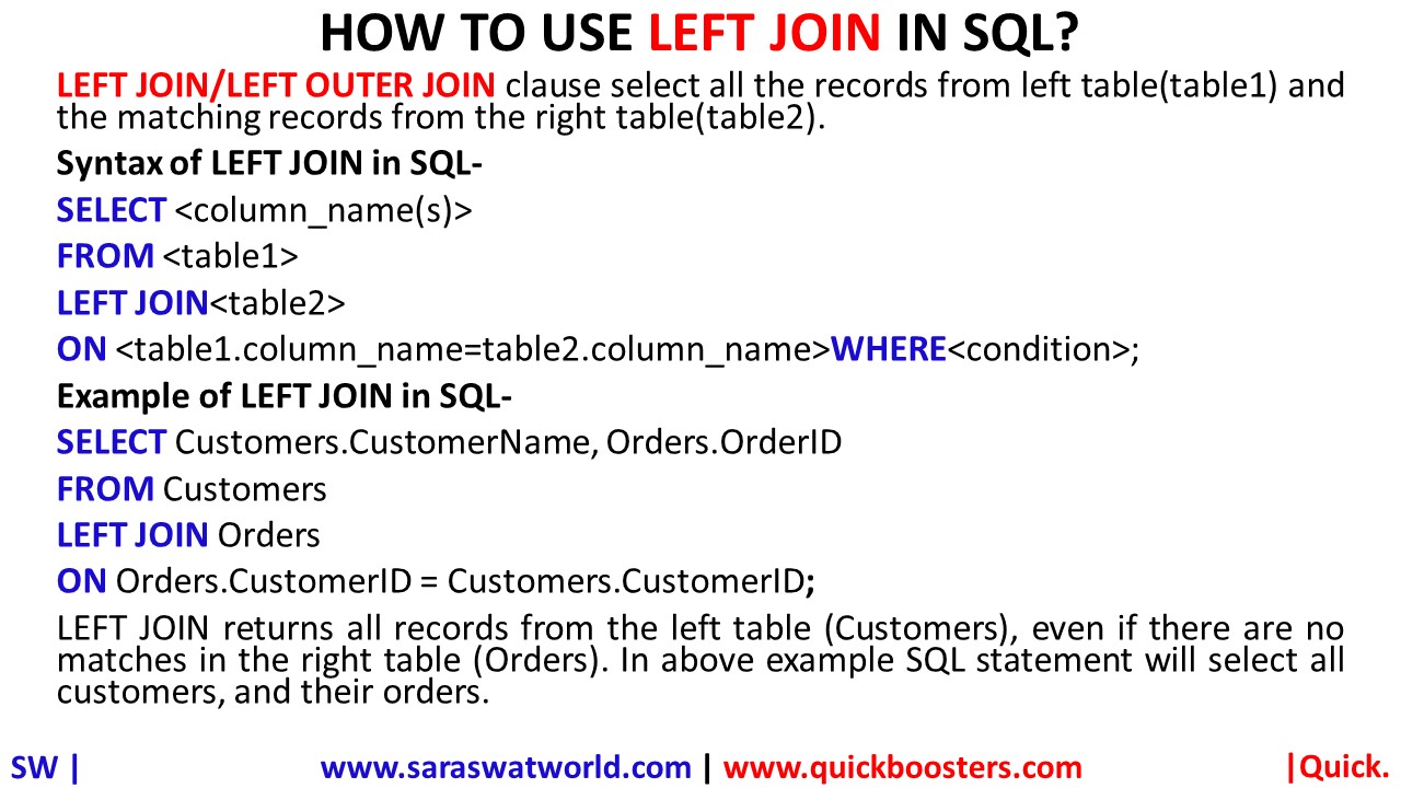 LEFT JOIN in SQL