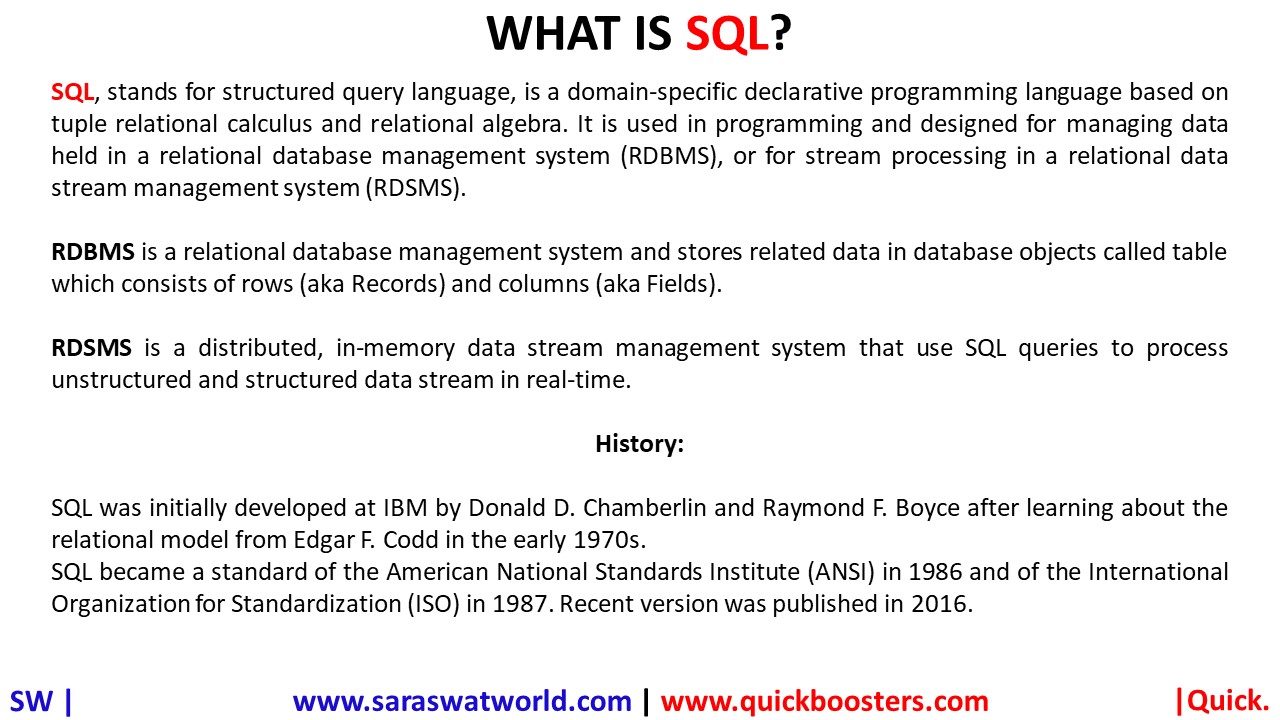 WHAT IS SQL